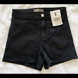 🟢Black Denim High Waist Shorts US 4 UK 8 EU 36